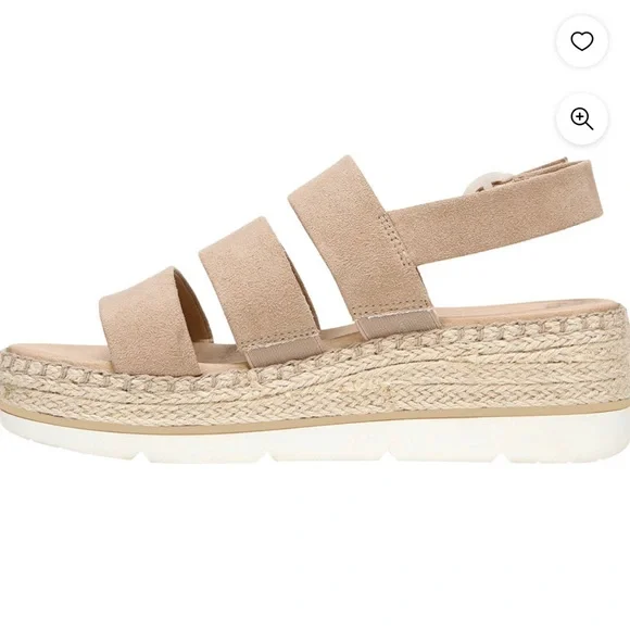 Dr Scholl’s Platform Wedges Sandal Toasted Taupe Microfiber - Picture 3 of 5